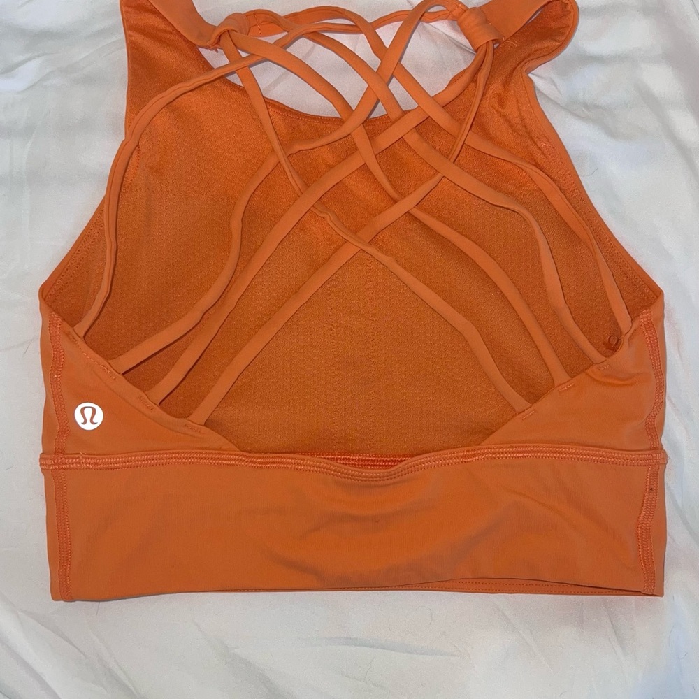 lululemon athletica Vibrant Orange size 6  Strappy Sports Bra